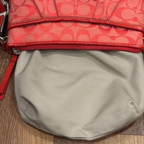 Coach Cherry Red Signature Swing Pleated F42835 Crossbody/Shoulder/Waist Bag NWT - Picture 13 of 16